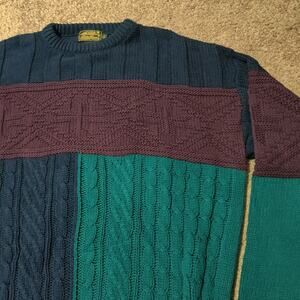 Eddie Bauer Vintage Pullover Sweater Cable Knit MADE IN USA Mens Size XL